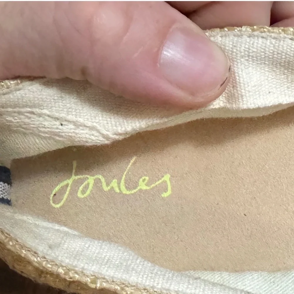Joules Espadrille Flats Womens Beige Pink‎ Excellent Woven Slip On Shoes